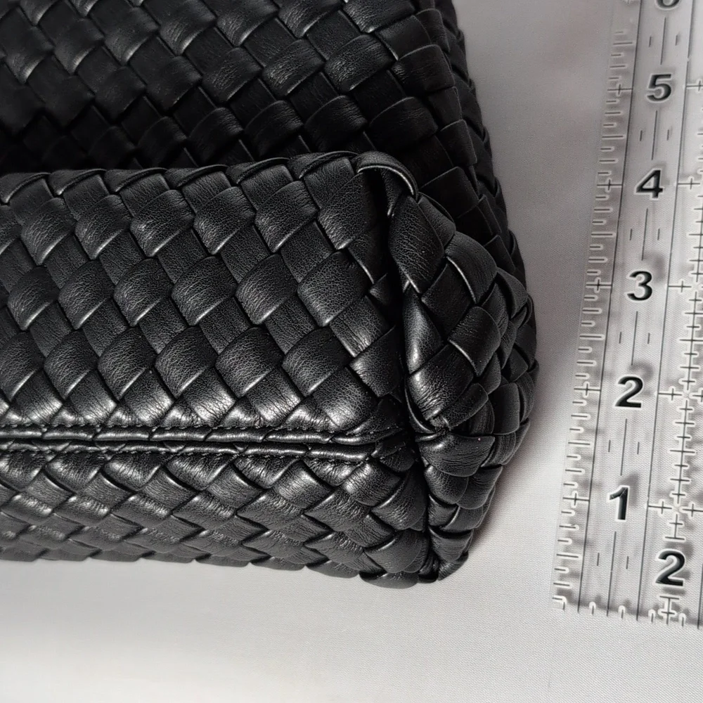 JW PEI Black Woven Elora Tote Bag Purse - Picture 9 of 13